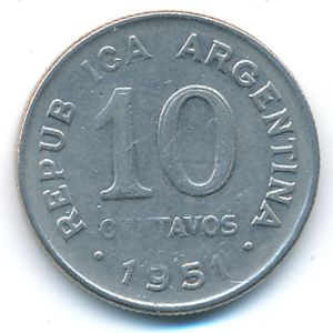 Аргентина, 10 сентаво (1951 г.)