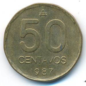 Аргентина, 50 сентаво (1987 г.)