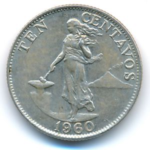 Philippines, 10 centavos, 1960