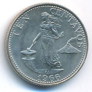 Philippines, 10 centavos, 1958–1966