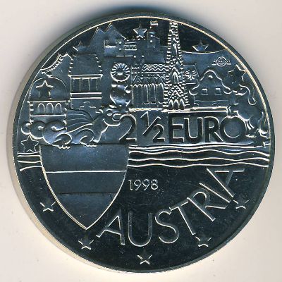 Austria., 2.5 euro, 1998