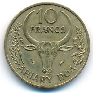 Madagascar, 10 francs, 1983