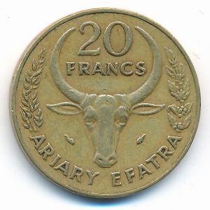 Madagascar, 20 francs, 1987