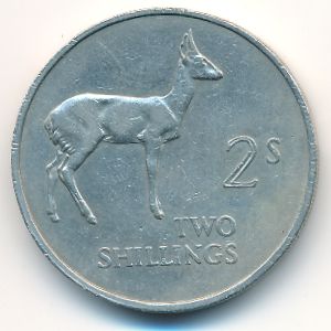 Zambia, 2 shillings, 1964
