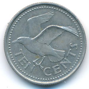 Barbados, 10 cents, 2004