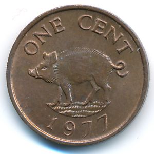 Bermuda Islands, 1 cent, 1977