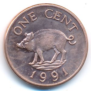 Bermuda Islands, 1 cent, 1991
