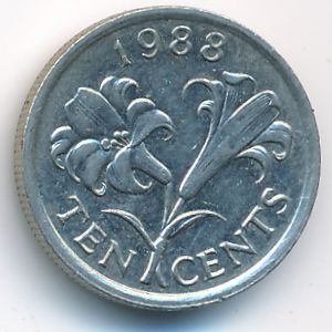 Bermuda Islands, 10 cents, 1988