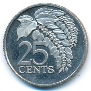 Trinidad & Tobago, 25 cents, 1976