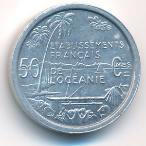 French Oceania, 50 centimes, 1949