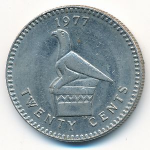 Rhodesia, 20 cents, 1977