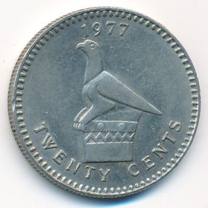 Rhodesia, 20 cents, 1977