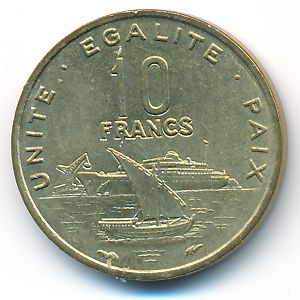Djibouti, 10 francs, 1991