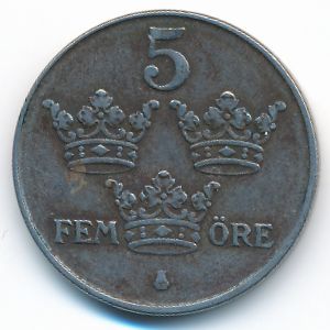 Sweden, 5 ore, 1945