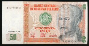 Peru, 50 инти, 1987
