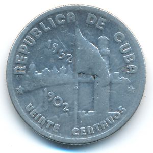 Cuba, 20 centavos, 1952