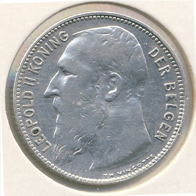 Belgium, 1 franc, 1909