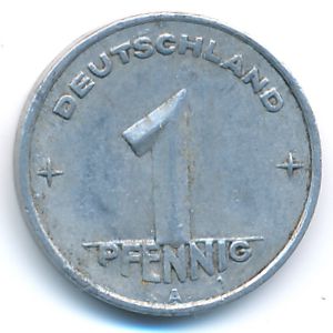German Democratic Republic, 1 pfennig, 1949