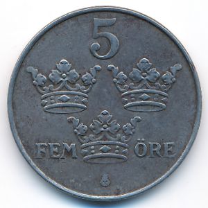 Sweden, 5 ore, 1949