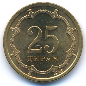 Tajikistan, 25 drams, 2001