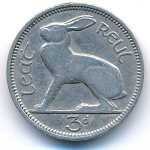 Ireland, 3 pence, 1953