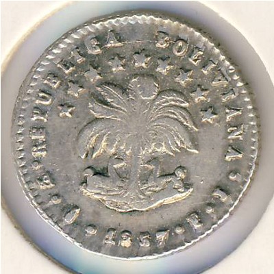 Bolivia, 1/2 sol, 1856–1858