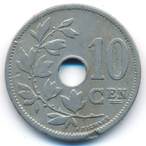 Belgium, 10 centimes, 1904