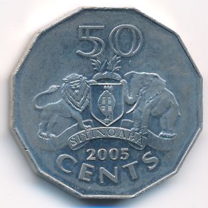 Swaziland, 50 cents, 2005