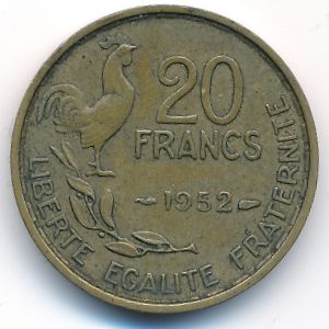 France, 20 francs, 1952