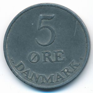 Denmark, 5 ore, 1954