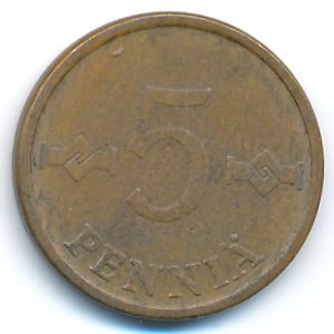 Finland, 5 pennia, 1971