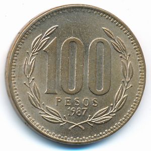 Chile, 100 pesos, 1987