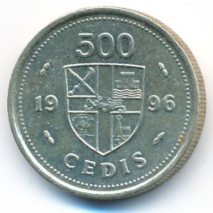 Ghana, 500 cedis, 1996