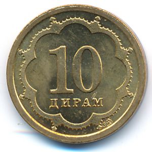 Tajikistan, 10 drams, 2001