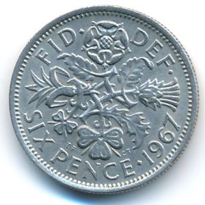 Great Britain, 6 pence, 1967