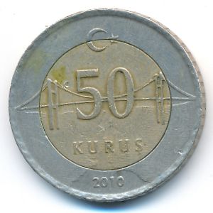 Turkey, 50 kurus, 2010