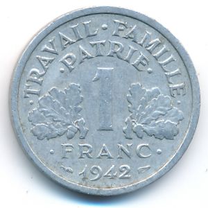 France, 1 franc, 1942