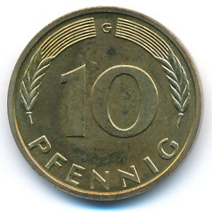 ФРГ, 10 пфеннигов (1990 г.)