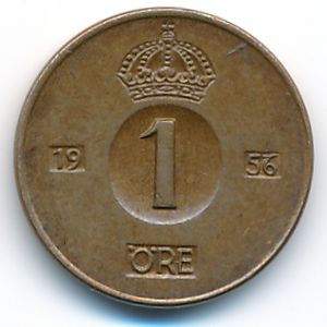 Sweden, 1 ore, 1956