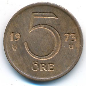 Sweden, 5 ore, 1973