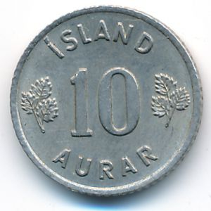 Iceland, 10 aurar, 1966