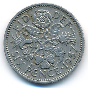 Великобритания, 6 пенсов (1957 г.)