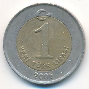 Turkey, 1 new lira, 2006