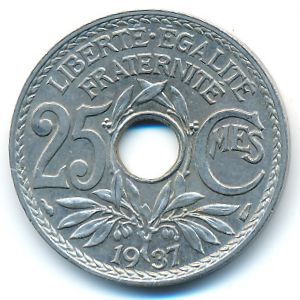 Франция, 25 сентим (1937 г.)