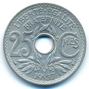 Франция, 25 сентим (1937 г.)