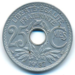 Франция, 25 сентим (1937 г.)