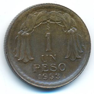 Chile, 1 peso, 1953