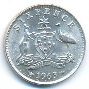 Australia, 6 pence, 1963