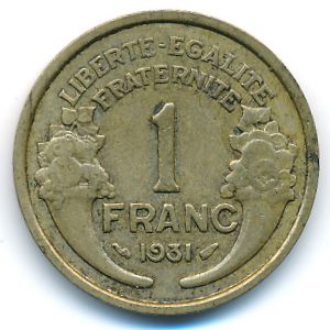 France, 1 franc, 1931