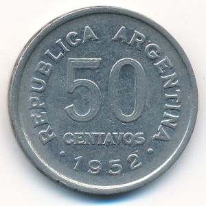 Аргентина, 50 сентаво (1952 г.)